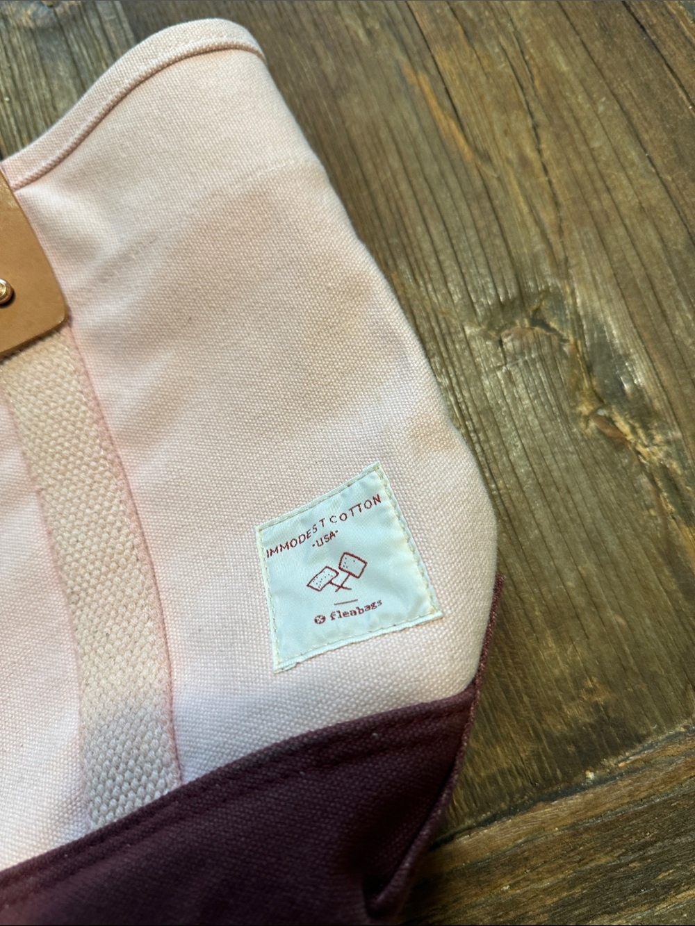 IMMODEST COTTON pink canvas tote bag - Picture 2 of 8